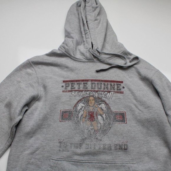WWE Pete Dunne Bruiserweight Distressed Faded Hoodie Sweatshirt MED Wrestling - Picture 2 of 7